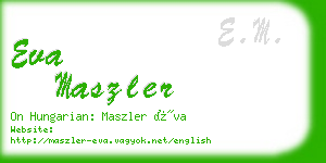 eva maszler business card